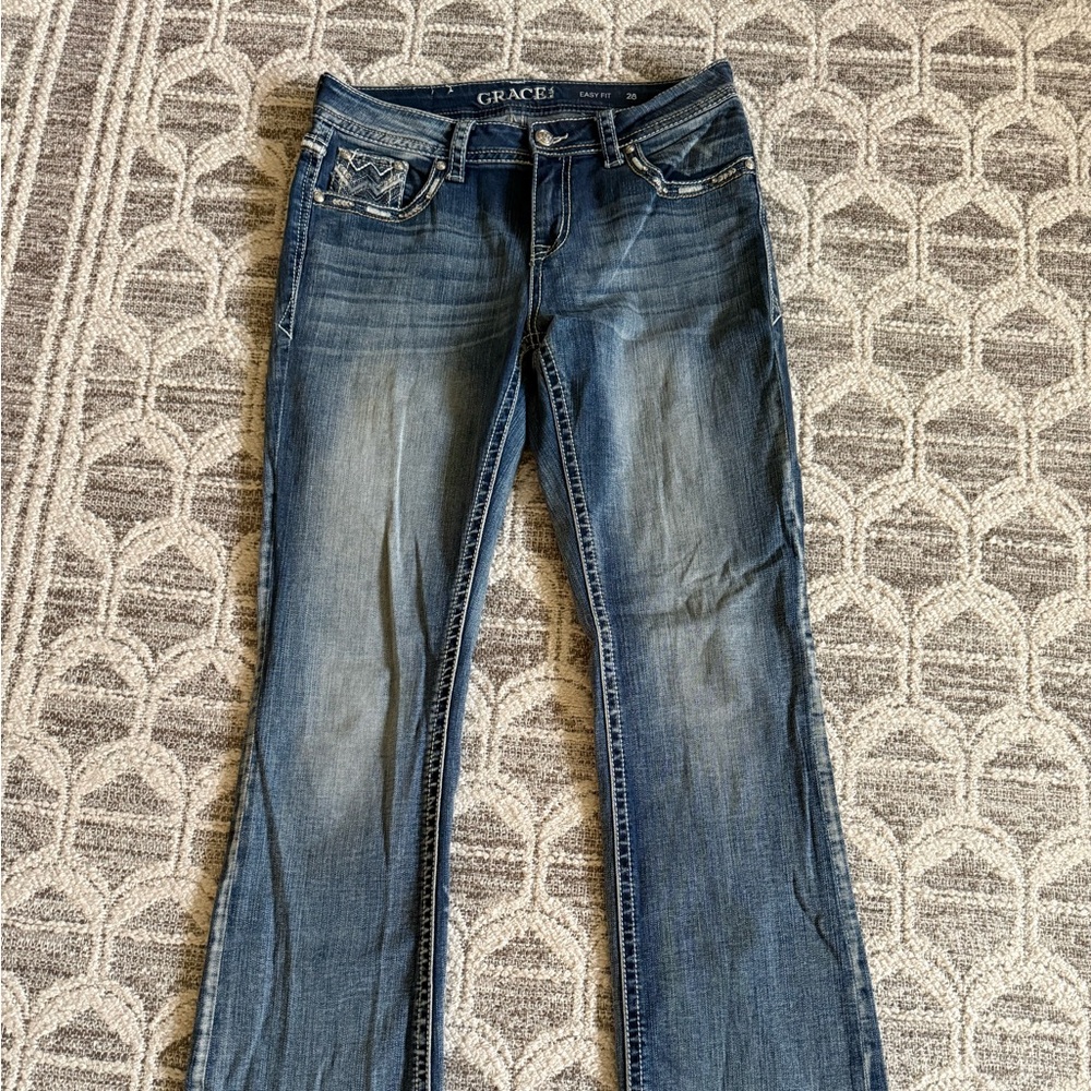 Grace Blue Flare Wide Leg Jeans